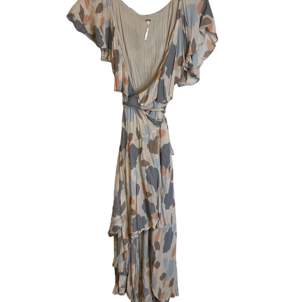 Free People Faye Printed Flowy Wrap Maxi Dress size XS - Picture 3 of 8